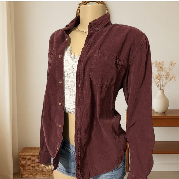 Cotton On Red Long Sleeve Button Down Shirt - Picture 1 of 3